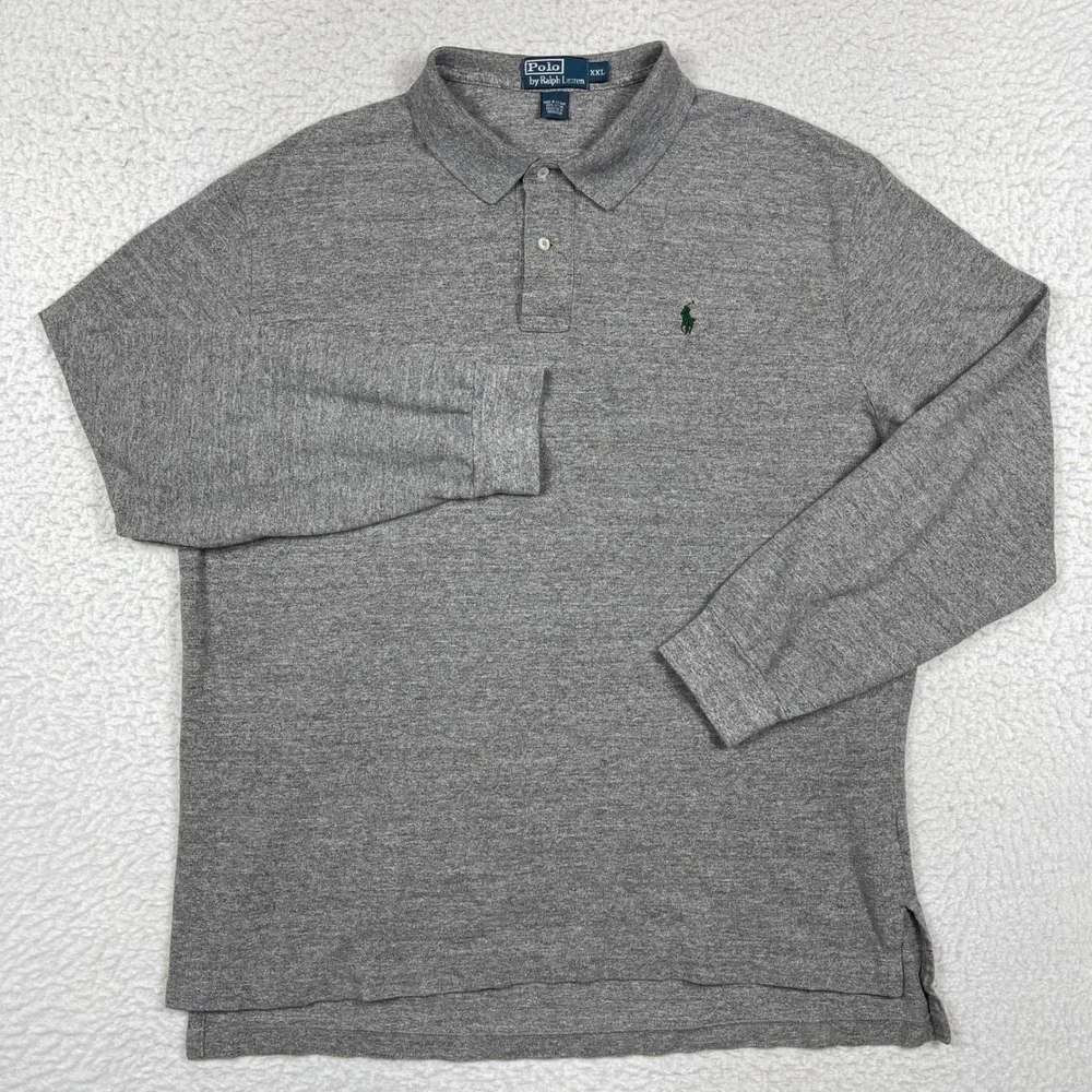 Polo Ralph Lauren Polo Mens XXL Gray Long Sleeve Pony Logo Preppy Classic Basic